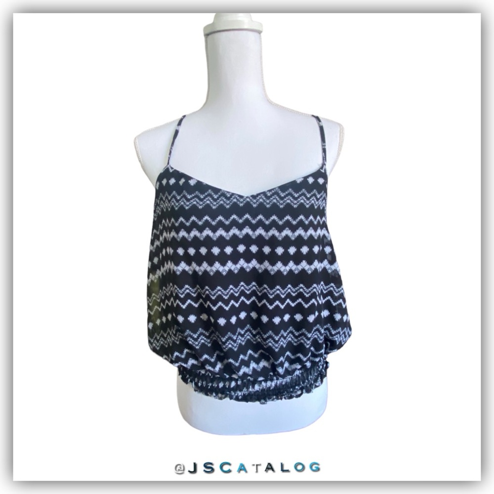American Rag Black and White Zigzag Camisole